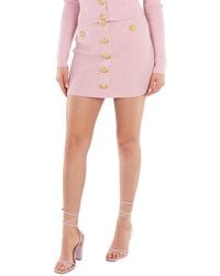 Balmain - High-Waist Knitted Miniskirt - Lyst