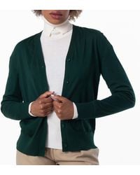 Burberry - V-Neck Wool Knit Cardigan - Lyst