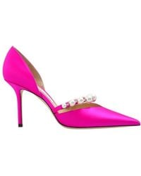 Jimmy Choo - Aurelie 85 Satin Pearl Pumps, Brand Size 38 Us - Lyst