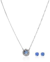 Swarovski - Ladies Rhodium Plated Sparkling Dance Round Set - Lyst