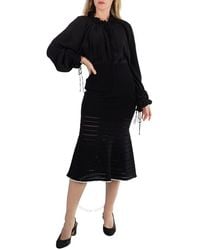 Victoria Beckham - Ladies Ruched-Detail Silk Blouse, Brand Size 8 (Us - Lyst