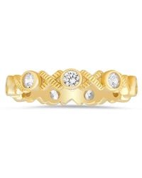 Kylie Harper - 14K Over Diamond-Cut Bezel-Set Cz Xo Eternity Band Ring - Lyst