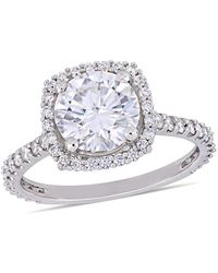 Amour - 2 1/2 Ct Dew Moissanite Halo Engagement Ring - Lyst