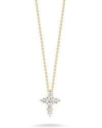 Roberto Coin - 18K Tiny Treasures Mini Diamond Cross Necklace - Lyst