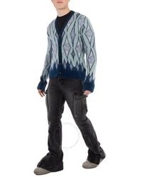 Amiri - Argyle Mohair Knit Cardigan - Lyst