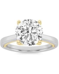 Mure And Co - 2Ctw Round Shaped Lab Grown Diamond (G/Vs) Two Tone Twisted Basket Cathedral Shank Solitaire Ring - Lyst