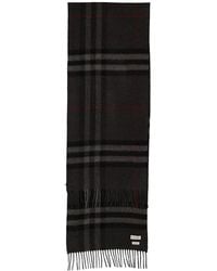Burberry - Charcoal Giant Check Cashmere Scarf - Lyst