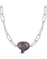 Amour - 13-14Mm Cultured Freshwater Baroque Pearl Paperclip Necklace - Lyst
