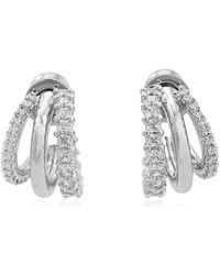 Swarovski - Hyperbola Rhodium Plated Hoop Earrings - Lyst