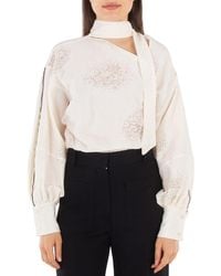 Victoria Beckham - Gathered-Detail Asymmetric Blouse - Lyst