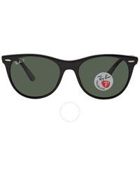 Ray-Ban - Wayfarer Ii Classic Polarized Classic G-15 Round Sunglasses Rb2185 901/58 55 - Lyst
