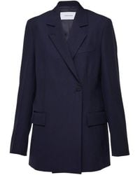 Ferragamo - Double Breasted Wool Blazer, Brand Size 46 Us - Lyst