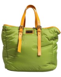 Dolce & Gabbana - Nylon Padded Logo Plaque Tote Crossbody Bag Pu Leather - Lyst