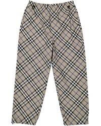 Burberry - Ekd Check Wide-Leg Trousers - Lyst