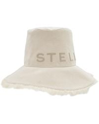 Stella McCartney - Logo Embroidered Cotton Bucket Hat - Lyst