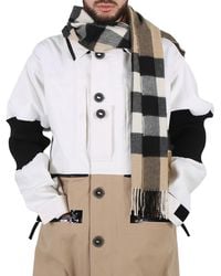 Burberry - Half Mega Vintage Check Fringed Cashmere Scarf - Lyst