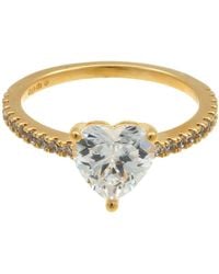 Apm Monaco - 18K Plated Heart Paved Ring - Lyst