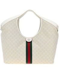 Gucci - Gg Fabric Large Giglio Shopping Bag Sandycreagrwhvrv Borse A Mano - Lyst