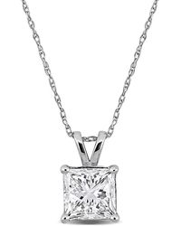 Created Forever - 2Ct Tw Princess-Cut Lab Grown Diamond Solitaire Pendant With Chain - Lyst