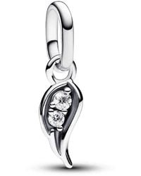 PANDORA - Me Sparkling Angel Wing Mini Dangle Charm - Lyst
