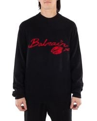 Balmain - Kiss Embroidered Wool Jumper - Lyst