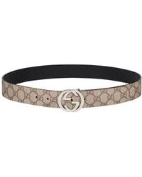 Gucci - Gg Supreme Reversible Leather Belt - Lyst