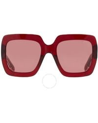 Carolina Herrera - Red Butterfly Sunglasses Shn636 0954 55 - Lyst