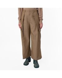 Burberry - Wide-Leg Pleated Cargo Trousers, Brand Size 8 Us - Lyst