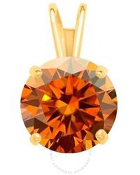 Maulijewels - 1.25Ct D-Vvs1 Moissanite Diamond 14K Solitaire Necklace With Plated Chain - Lyst