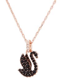 Swarovski - Small Swan Pendant Necklace - Lyst
