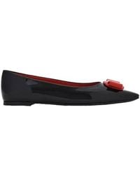 Ferragamo - Vara Bow Patent Leather Ballet Flats, Size 5.5 - Lyst