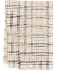 Burberry - Wide Knight Check Wool Silk Scarf - Lyst