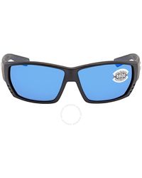 Costa Del Mar - Tuna Alley Blue Mirror Polarized Glass Wrap Sunglasses Ta 11 Obmglp 62 - Lyst