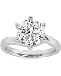Mure And Co - 2Ctw Round Shaped Lab Grown Diamond (F/Vs) Bypass Shank Engagement Ring - Lyst