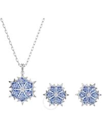 Swarovski - Magic Snowflake Rhodium Plated Earring And Necklace Set - Lyst