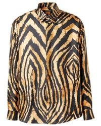 Roberto Cavalli - Animalier Freedom Print Shirt, Brand Size 50 Us - Lyst