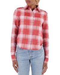 Loewe - Check Pattern Long-Sleeved Shirt, Brand Size 34 - Lyst