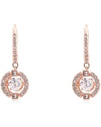 Swarovski - Rose-Tone Plated Sparkling Dance Drop Earrings - Lyst