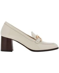 Ferragamo - Ferragamo Heeled Loafer With Gancini Ornament - Lyst