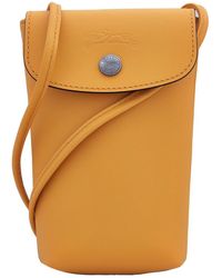 Longchamp - Le Pliage Xtra Phone Case With Leather Lace Apricot - Lyst