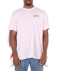 Burberry - Pale Striped Cape Detail Cotton Oversized T-shirt - Lyst