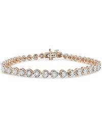Haus of Brilliance - 10K Rose Plated .925 Sterling 1.0 Cttw Miracle Set Diamond Heart-Link 7" Tennis Bracelet (I-J Color, I2-I3 Clarity) - Lyst
