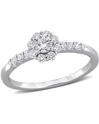 Created Forever - 1/2Ct Tw Lab-Grown Diamond Floral Cluster Engagement Ring - Lyst