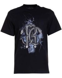 Roberto Cavalli - Rc Logo Print Cotton T-Shirt - Lyst