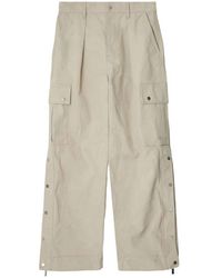 Burberry - Wide Leg Cotton Cargo Trousers, Brand Size 52 (Waist - Lyst