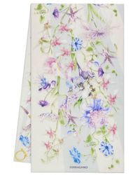 Ferragamo - Gaia Print Lightweight Silk Scarf - Lyst
