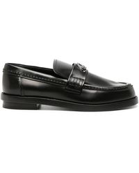 McQueen - Seal-Plaque Leather Loafers, Brand Size 37 Us - Lyst