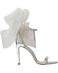 Jimmy Choo - Aveline 100 Asymmetric Bow Deatil Sandals, Brand Size 34 Us - Lyst