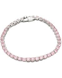 Swarovski - Matrix Rhodium Plated Tennis Bracelet, Size Large - Lyst