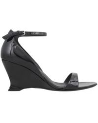 Ferragamo - Vernice Open-Toe Wedge Sandals, Size 6.5 - Lyst